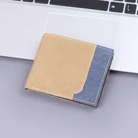 Men's Wallet Men's Short Canvas Wallet Card Holder Men's Wallet Men's  New Wallet Men sku image 3