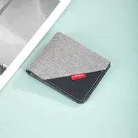 Men's Short Canvas Wallet Men's Small Wallet Men's Wallet Men's Ultra-thin Wallet Card Bag Wholesale sku image 1