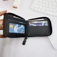 New  Wallet Men's Short Horizontal Zipper Wallet 20% Fold Coin Wallet Woven Pattern Stitching Wallet main image 3