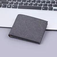 Short Canvas Wallet Men's Foreign Trade Hot Sale New Wallet Man Men's Wallet 9 Card Men's Wallet sku image 1