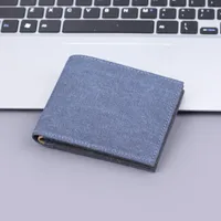 Short Canvas Wallet Men's Foreign Trade Hot Sale New Wallet Man Men's Wallet 9 Card Men's Wallet sku image 2