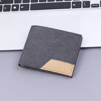 Canvas Men's Short Wallet Denim Men's Wallet Men's 20% Discount 9 Card Holder Men's Wallet Multi Card Holder New sku image 1