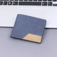Canvas Men's Short Wallet Denim Men's Wallet Men's 20% Discount 9 Card Holder Men's Wallet Multi Card Holder New sku image 2