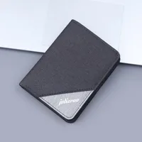 Canvas Men's Wallet Vertical Denim Short Wallet Card Holder Integrated Mini Folding Small Wallet Men's Simple main image 3