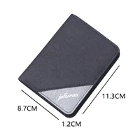 Canvas Men's Wallet Vertical Denim Short Wallet Card Holder Integrated Mini Folding Small Wallet Men's Simple main image 5
