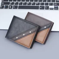 Men's Wallet Short Stitching With Zipper Three-fold Men's Wallet Multi-card Holder Men's Wallet Large Capacity Card Holder For Men main image 1