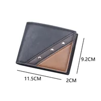 Men's Wallet Short Stitching With Zipper Three-fold Men's Wallet Multi-card Holder Men's Wallet Large Capacity Card Holder For Men main image 2