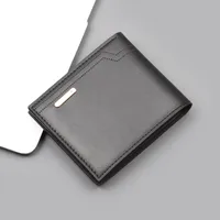 Men's Short Wallet Men's Card Holder One Men's Wallet Horizontal Dollar Bag Ultra-thin Soft Leather New Wallet main image 1