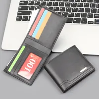 Men's Short Wallet Men's Card Holder One Men's Wallet Horizontal Dollar Bag Ultra-thin Soft Leather New Wallet main image 2