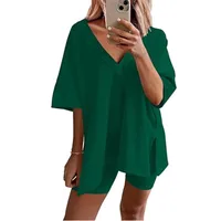 Sportswear  New  Fashion Short-sleeved T-shirt Women's Casual Two-piece High Waist Slimming Shorts main image 4