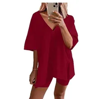 Sportswear  New  Fashion Short-sleeved T-shirt Women's Casual Two-piece High Waist Slimming Shorts main image 5