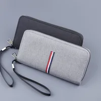 Canvas Hand Bag Men's Wrist Strap Men's Hand Bag Zipper Cloth Bag Carrying Strap Men's Long Wallet Men's Oxford Cloth main image 4