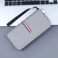 Canvas Hand Bag Men's Wrist Strap Men's Hand Bag Zipper Cloth Bag Carrying Strap Men's Long Wallet Men's Oxford Cloth sku image 2