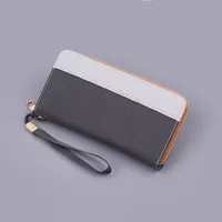 Men's Handbag Canvas Men's Wrist Bag New Clutch Bag Wrist Strap Men's Mobile Phone Bag Men's Long Zipper Wallet sku image 1