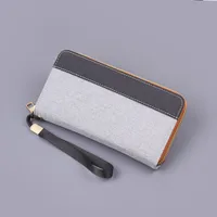 Men's Handbag Canvas Men's Wrist Bag New Clutch Bag Wrist Strap Men's Mobile Phone Bag Men's Long Zipper Wallet sku image 2