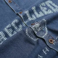 Jiayiku Men's  Summer Shirt American Retro Ins Trend Washed Denim Short Sleeve Loose Jacket main image 3