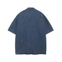 Jiayiku Men's  Summer Shirt American Retro Ins Trend Washed Denim Short Sleeve Loose Jacket main image 4