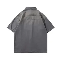 Jiayiku Men's Clothing  New Retro Fashion Brand Shirt Washed And Distressed Handsome National Trend Shirt Short-Sleeved Men And Women main image 2