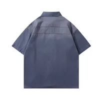 Jiayiku Men's Clothing  New Retro Fashion Brand Shirt Washed And Distressed Handsome National Trend Shirt Short-Sleeved Men And Women main image 4