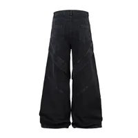 Men's American Street Style Mecha Heavy-Duty Workwear Jeans High Street Ro Style Washed Loose Wide-Leg Pants main image 2