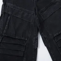 Men's American Street Style Mecha Heavy-Duty Workwear Jeans High Street Ro Style Washed Loose Wide-Leg Pants main image 4