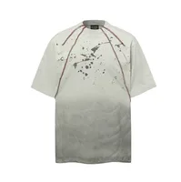 Jiayiku  Summer T-Shirt Men's American Retro Trendy Brand Burnt Flower Hole Heavy Industry Raw Edge Washed T-Shirt Short-Sleeved Men main image 3