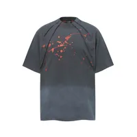 Jiayiku  Summer T-Shirt Men's American Retro Trendy Brand Burnt Flower Hole Heavy Industry Raw Edge Washed T-Shirt Short-Sleeved Men sku image 9