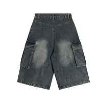 Jiayiku Fashion Brand Summer Denim Pants American Vintage Washed Rough Denim Shorts Loose Tooling Pants main image 2