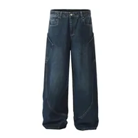 Jiayiku Men's  American High Street Retro Washed Jeans Loose Vibe Scimitar Wide Leg Pants For Men And Women main image 1