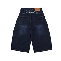 Jiayiku Trendy Brand  Summer Men's American Retro Washed Denim Shorts Straight-Leg Stylish Curved Shorts main image 3