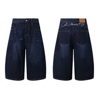 Jiayiku Trendy Brand  Summer Men's American Retro Washed Denim Shorts Straight-Leg Stylish Curved Shorts main image 5