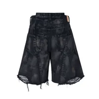 Jiayiku Men's Wear Waste Soil Dirty Dyed American High Street Heavy Washing Destruction Denim Pants Men's Wide Leg Shorts main image 4