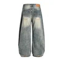 Jiayiku Men's  New High Street American Scimitar Pants Retro Washed Jeans Men's And Women's Vibe Wide Leg Pants main image 3