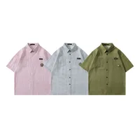Jiayiku Men's  Summer Shirt New Style Retro Vintage Campus Style Floral Stripesd Shirt Short Sleeves main image 5