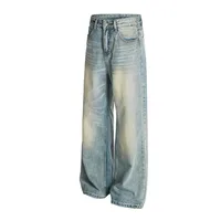 Jiayiku Trendy Brand  American Retro Washed Jeans Straight Simple Stylish Cleanfit Pants For Men And Women main image 2