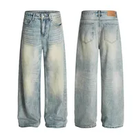 Jiayiku Trendy Brand  American Retro Washed Jeans Straight Simple Stylish Cleanfit Pants For Men And Women main image 5