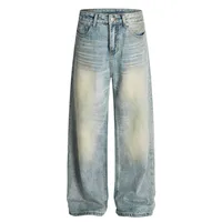 Jiayiku Trendy Brand  American Retro Washed Jeans Straight Simple Stylish Cleanfit Pants For Men And Women sku image 5