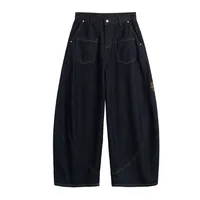 Jiayiku Trendy Brand  American Retro Washed Jeans Personalized Scimitar Pants Cleanfit Pants High Quality main image 1