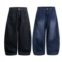 Jiayiku Trendy Brand  American Retro Washed Jeans Personalized Scimitar Pants Cleanfit Pants High Quality main image 5