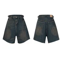 Jiayiku Men's  Summer Shorts  Street Fashion Brand Washed Mud-Dyed Cut Raw Edge Denim Pants main image 5