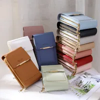 LENGRUI New  Fashion All-match PU Solid Color Multi-function Large Capacity Women's One-shoulder Cross-body Coin Purse main image 1