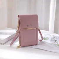 LENGRUI New  Fashion All-match PU Solid Color Multi-function Large Capacity Women's One-shoulder Cross-body Coin Purse sku image 2