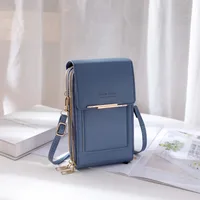 LENGRUI New  Fashion All-match PU Solid Color Multi-function Large Capacity Women's One-shoulder Cross-body Coin Purse sku image 3