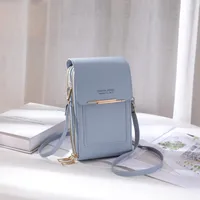 LENGRUI New  Fashion All-match PU Solid Color Multi-function Large Capacity Women's One-shoulder Cross-body Coin Purse sku image 6