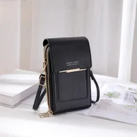 LENGRUI New  Fashion All-match PU Solid Color Multi-function Large Capacity Women's One-shoulder Cross-body Coin Purse sku image 7