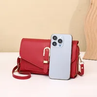 New Style Mobile Phone Bag Women's Fashionable Shoulder Crossbody Small Bag Cover Magnetic Buckle Multi-Layer Advanced Texture Mini Mobile Phone Bag main image 2