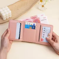 New Women's Short Wallet Simple Fashion Embroidered Love Women's Three-fold Card Bag Multi-card Wallet Wallet main image 3