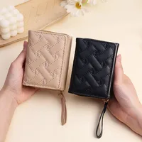 New Women's Short Wallet Simple Fashion Embroidered Love Women's Three-fold Card Bag Multi-card Wallet Wallet main image 4