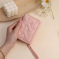 New Women's Short Wallet Simple Fashion Embroidered Love Women's Three-fold Card Bag Multi-card Wallet Wallet sku image 3