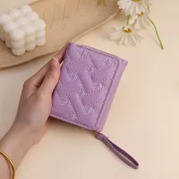 New Women's Short Wallet Simple Fashion Embroidered Love Women's Three-fold Card Bag Multi-card Wallet Wallet sku image 4